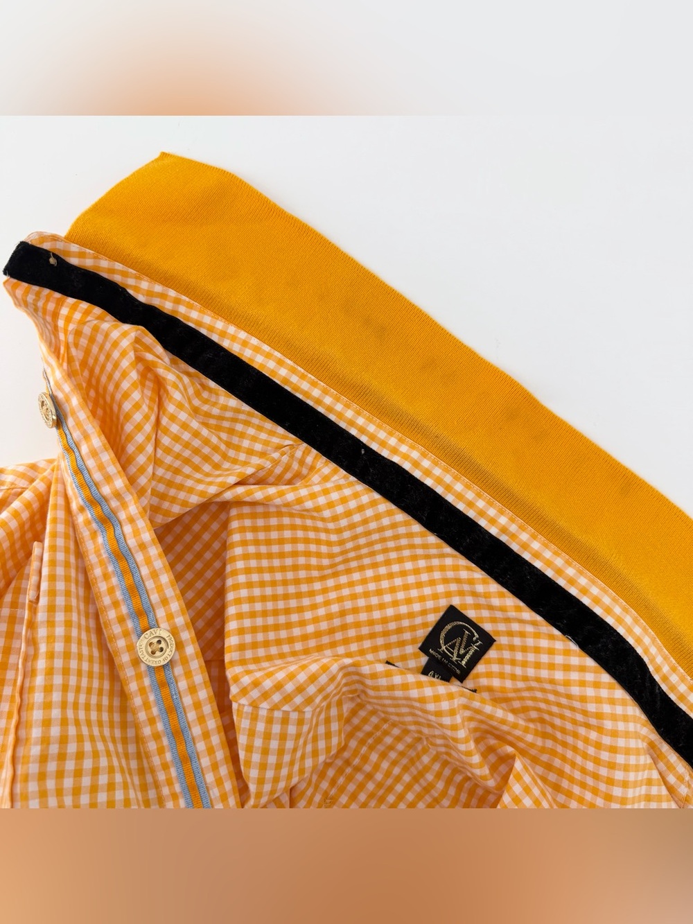 Cavi Men 4XL Shirt Short Sleeve Orange White Gingham Plaid Urban Streetwear Flaw - Picture 15 of 16